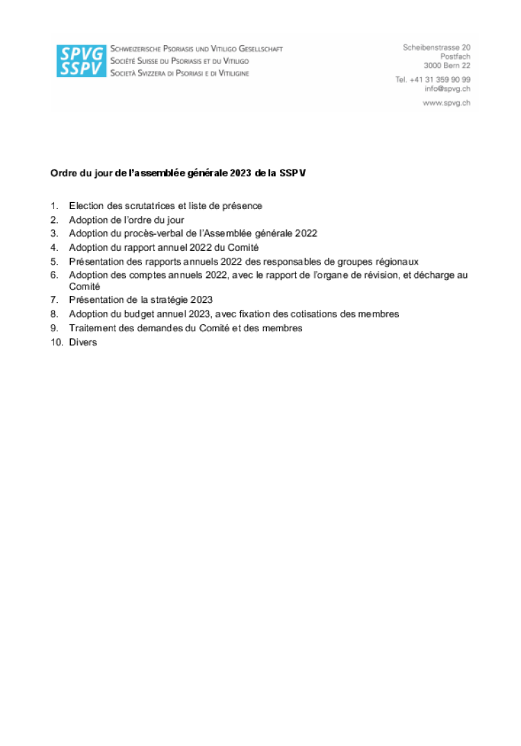 ordre du jour ag 2023