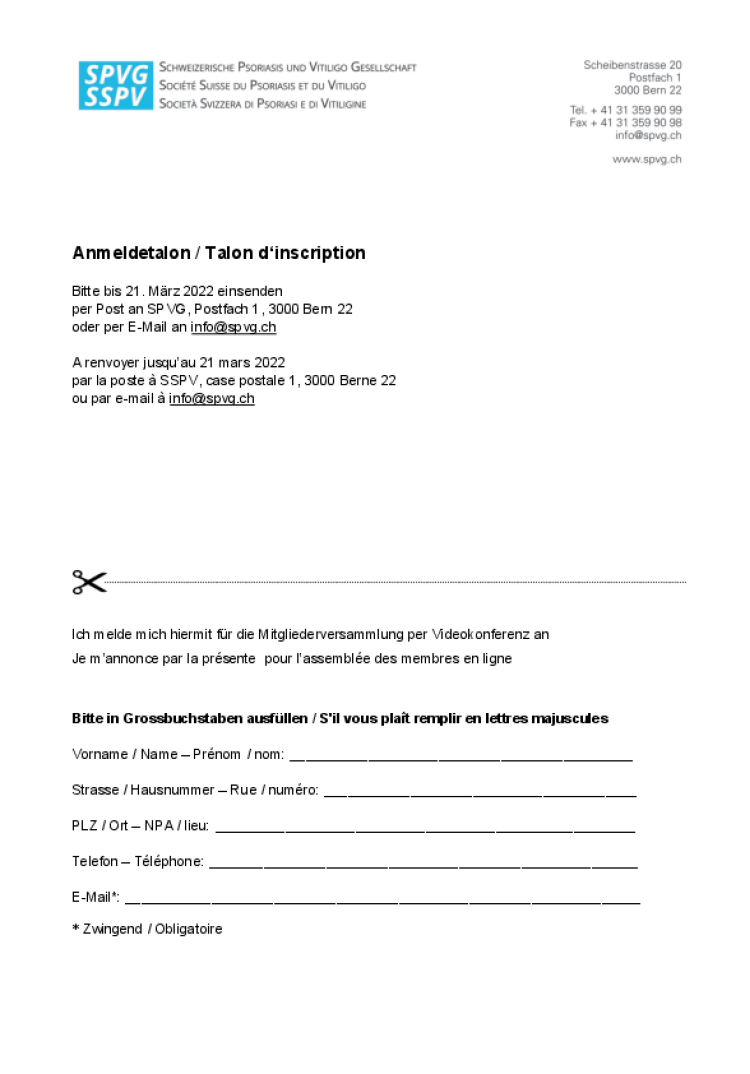 talon d inscription 2022